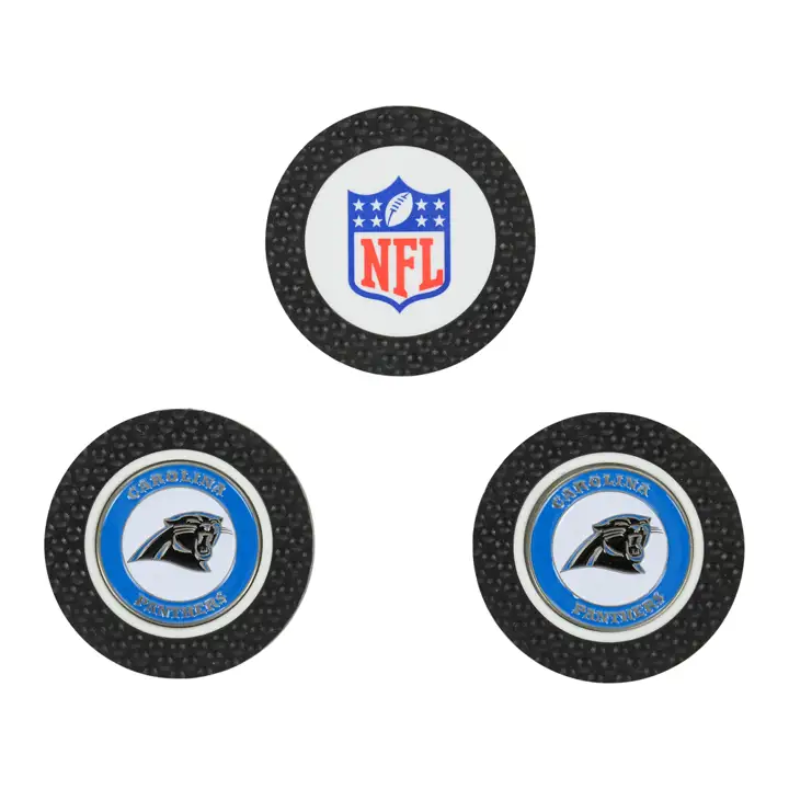 Marqueurs de balle PANTHERS en jeton de poker de golf - Paquet de 3 noirs