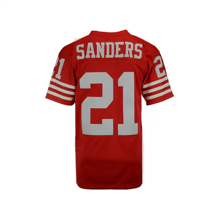 Maillot Rétro NFL M&N des 49ERS Sanders #21 rouge