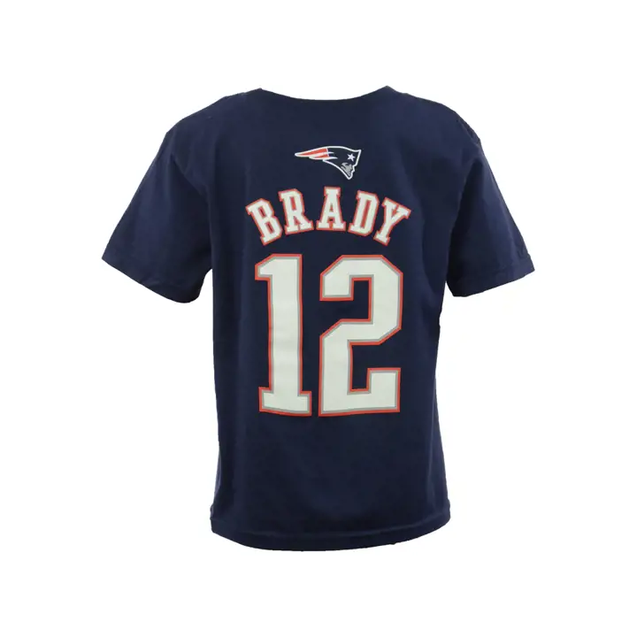 T-shirt Enfant NFL Patriots Mainliner Joueur Brady #12 Marine