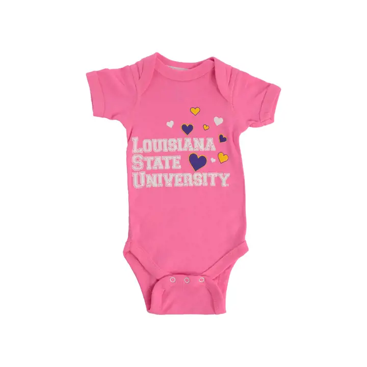 Grenouillère à épaules chevauchantes LSU NCAA NB framboise