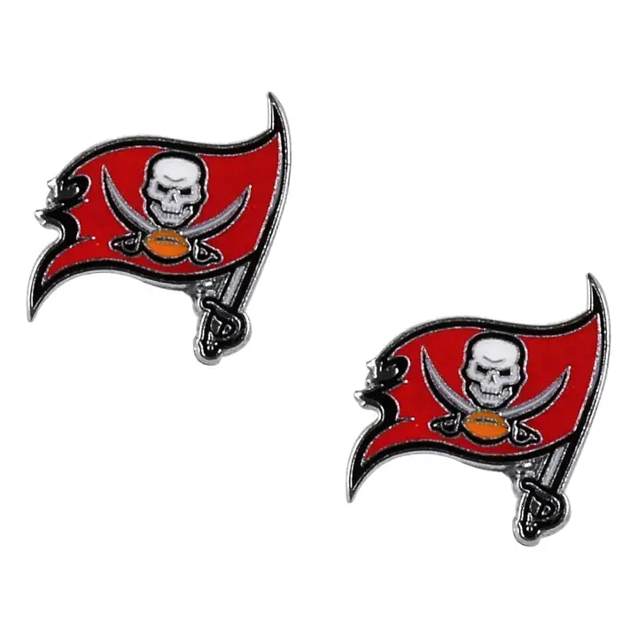 Boucles d'oreilles clous logo BUCCANEERS Aminco rouge