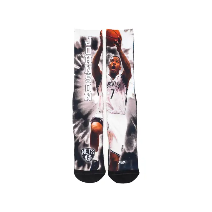 B Nets NBA Tie-Dye Crew 308S J. Johnson noir/blanc