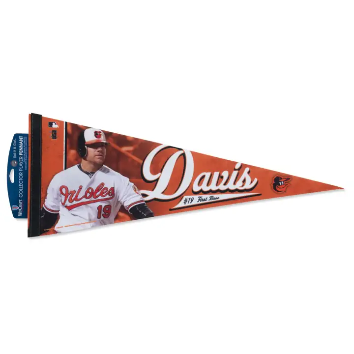 Orioles 12x30 Fanion de joueur de qualité supérieure Chris Davis #19 noir