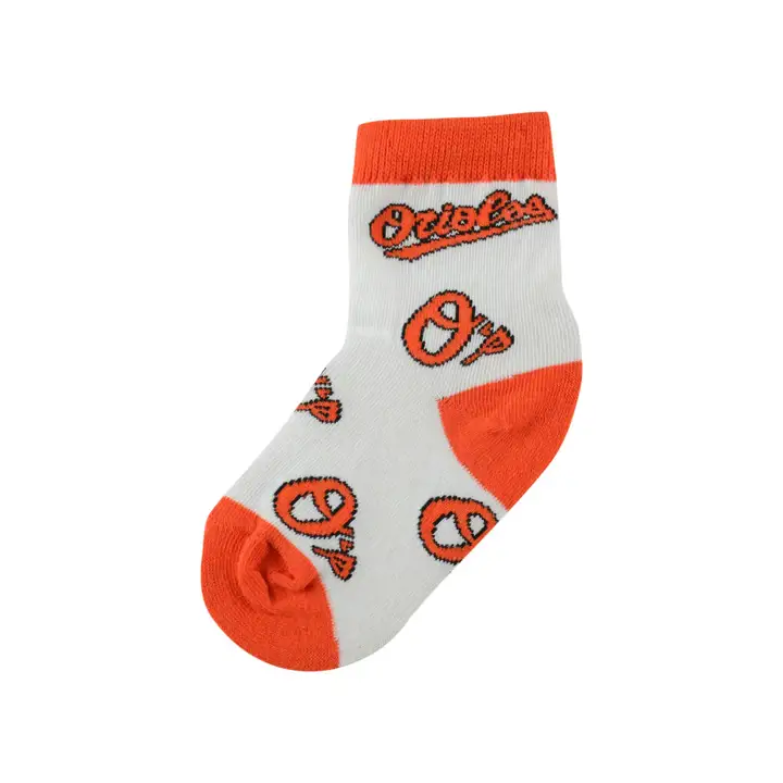 Chaussettes pour bébés Orioles - Blanc/noir intégral