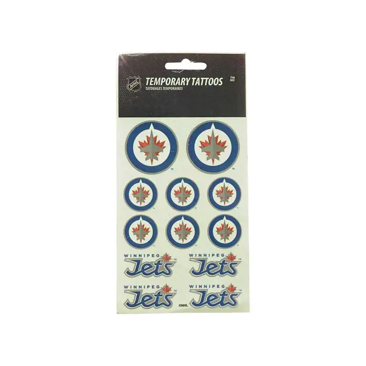 GAGNEZ. Feuille de tatouages JETS - CA bleu