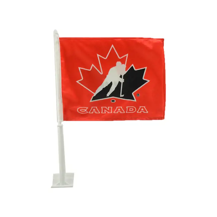 Drapeau de voiture double face LNH Équipe Canada rouge