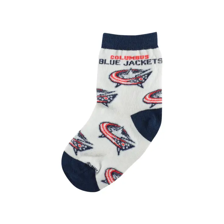 Chaussettes bébé BLUE JACKET - motif intégral bLANC/bleu