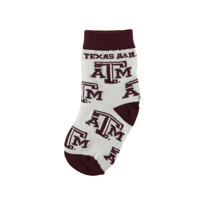 Chaussettes bébé Texas A&M - All Over rouge foncé/blanc