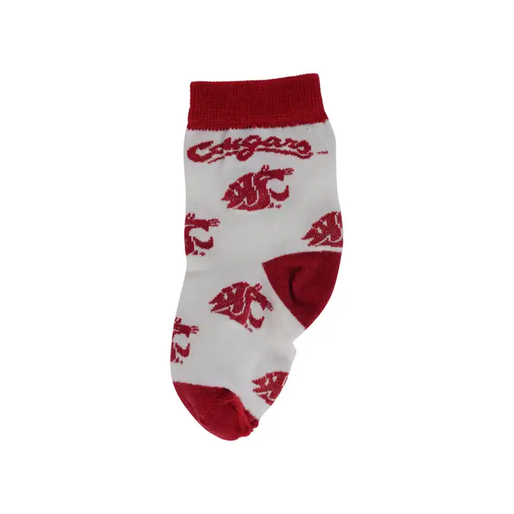 Chaussettes pour bébé Wash State – Imprimé continu cramoisi/gris
