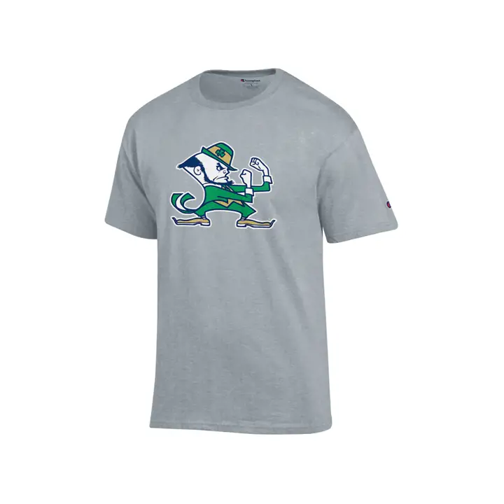 T-shirt à Grand Logo Leprechaun Gris Notre Dame 2F NCAA CP