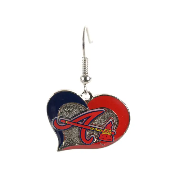 Boucles d'oreilles Cœur Volutes BRAVES marine/rouge/arg