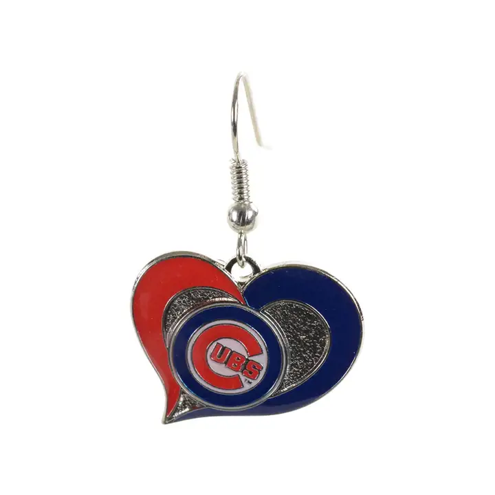 CUBS Boucles d'oreilles Cœur spirale bleu/rouge/arg