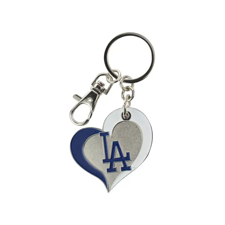 Porte-clés cœur DODGERS tourbillonnant bleu/métallique