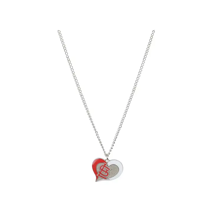 Collier Cœur Tourbillonnant STL CARDS rouge/argenté
