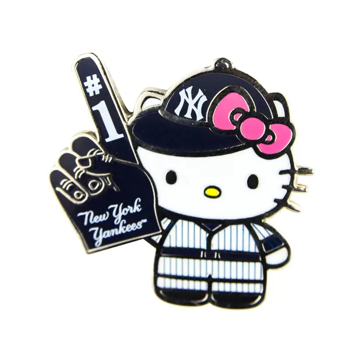 Pin Yankees Hello Kitty N°1 Fan marine/blanc