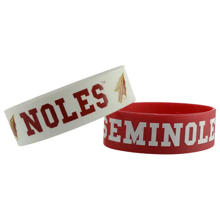 "Lot de 2 bracelets larges Florida St Aminco « New Seminole » argentés"
