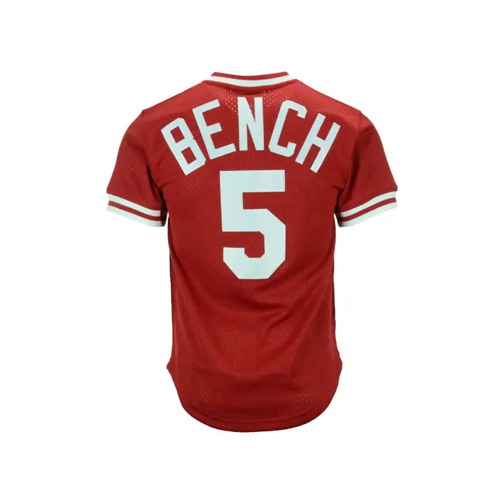 Maillot en mesh officiel M&N BP des REDS MLB, rouge banc