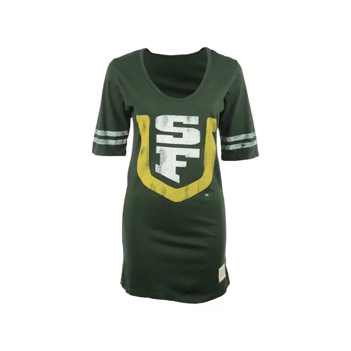 T-shirt USF NCAA Femme Rayé Encolure Ronde vert foncé