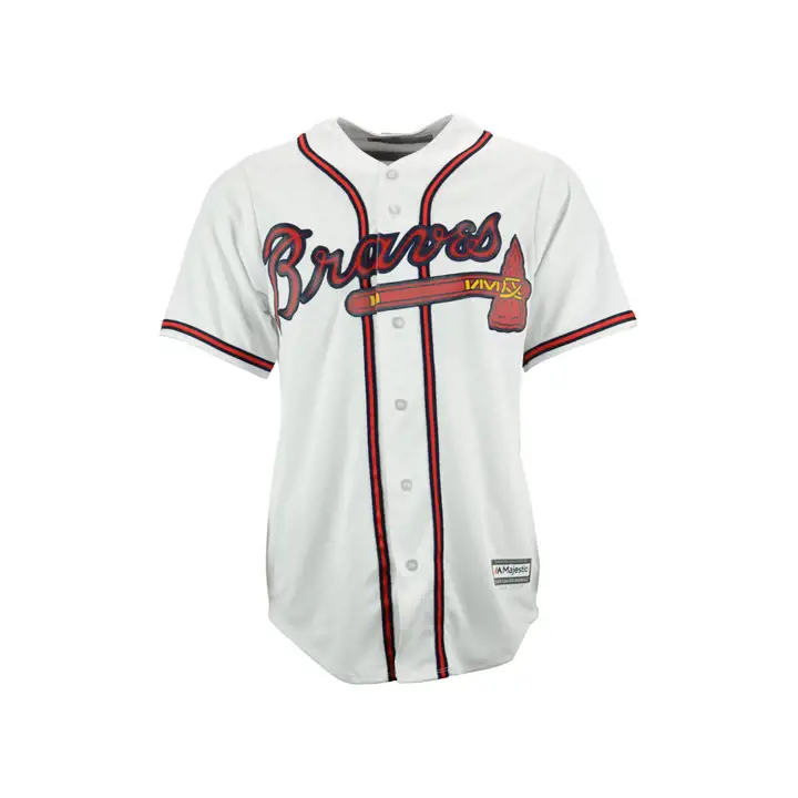 Maillot Réplique MLB Blanc BRAVES Domicile