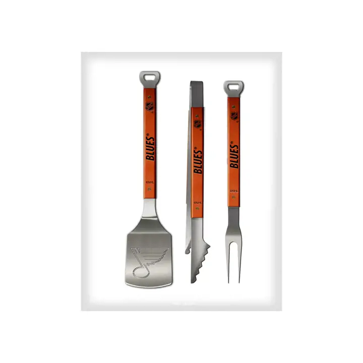 Ensemble de 3 spatules de cuisine Blues marron/argent
