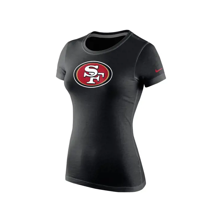 T-shirt femme 49ERS NFL Logo en coton col rond 15 noir