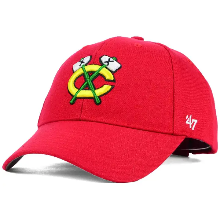 BLACKHAWKS LNH '47 Casquette MVP incurvée Alt "C" avec Tomahawks rouge