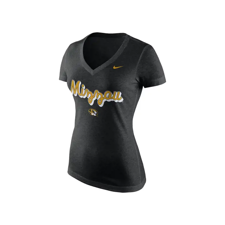 Missouri XP NCAA WMNS MID V SCRIPT TEE  Charbon