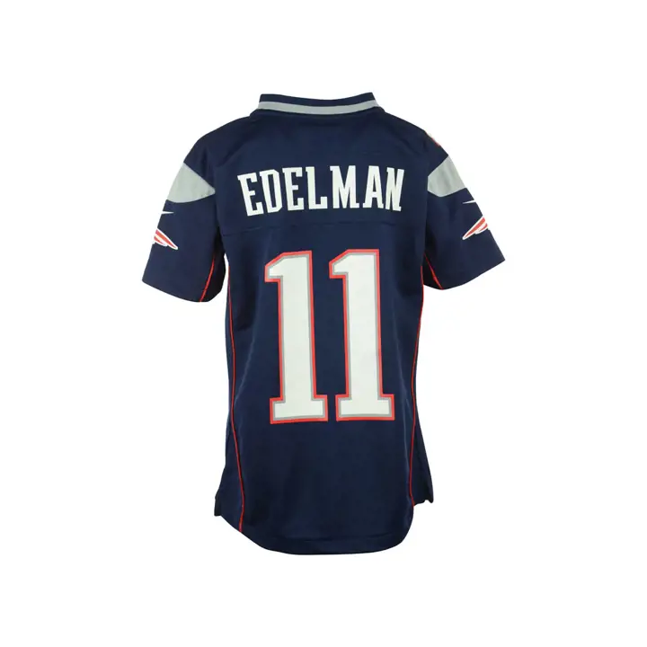 Maillot de match NFL pour jeune PATRIOTS J. Edelman bleu marine