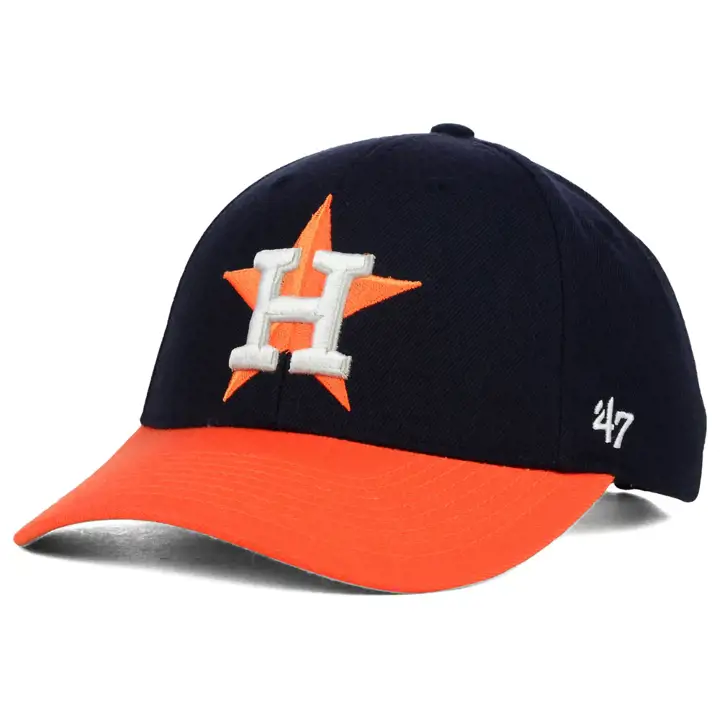 "Casquette officielle réplique sur le terrain MLB ASTROS MVP \"H\"/ÉTOILE marine/orange"