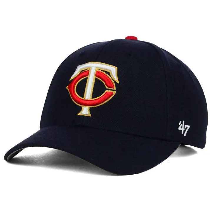 "Casquette TWINS MLB sur le terrain, réplique MVP Or « TC », bleu marine/rouge"