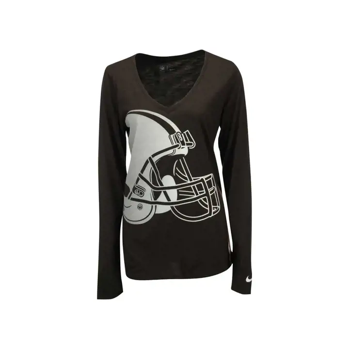 T-shirt à manches longues et logo pour femme BROWNS XP NFL 15 marron