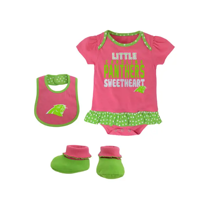 PANTHERS XP NFL Bavoir et Chausson pour Bébé (rose)