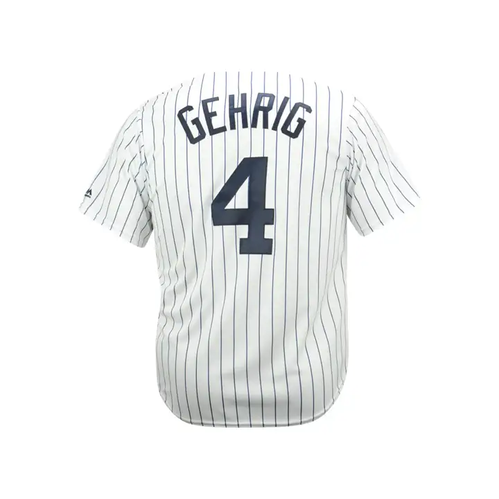 Maillot de baseball Coop Player Replica CB des Yankees de New York, Gehrig #4, BLANC/marine