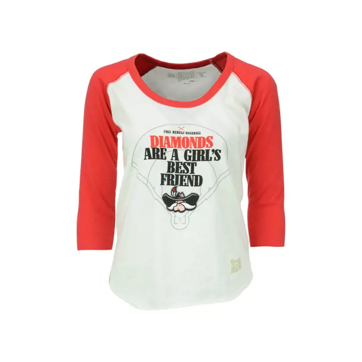 UNLV XP NCAA Softball Féminin Diamant Meilleure Amie Raglan blc/