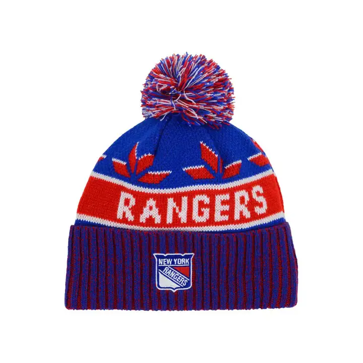 NY Rangers NHL Dasher Pom Bonnet SHIELD rbl/rouge