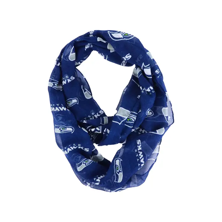 Écharpe Infinity enveloppante Seahawks avec logo intégral, bleue