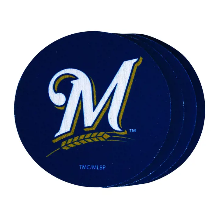 BREWERS Lot de 4 dessous de verre en néoprène bleus