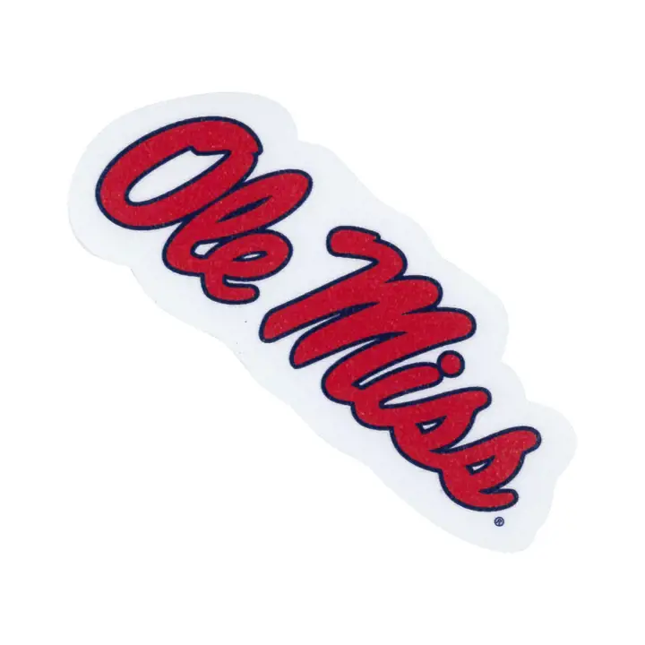 Autocollant découpé « OLE MISS » 4x4 – Couleur rouge « Ole Miss »