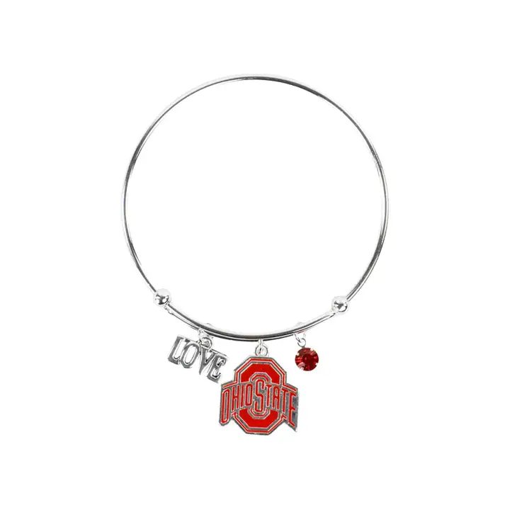 Bracelet jonc Ohio State Coil Love rouge