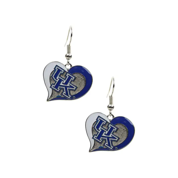 Boucles d'oreilles cœur Kentucky Swirl argent/bleu