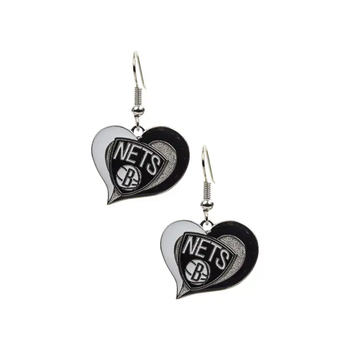Boucles d'oreilles cœur entrelacé avec B et N