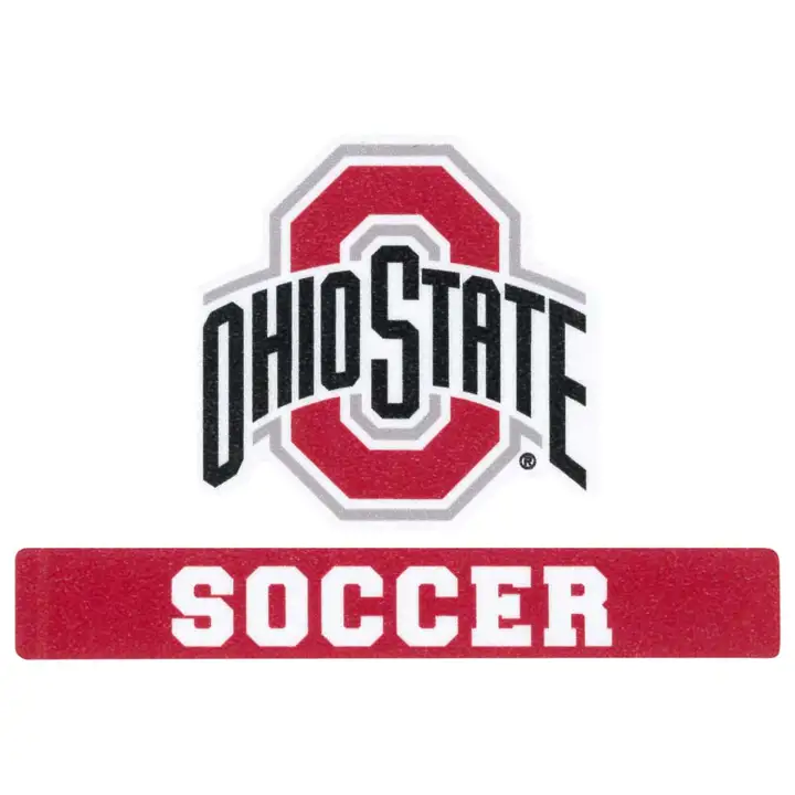 Ohio State 4x5 Décalcomanie découpée au laser Soccer rouge