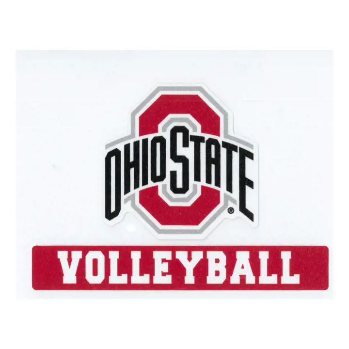 Autocollant découpé Ohio State 4x5 Volley-ball Bloc O rouge