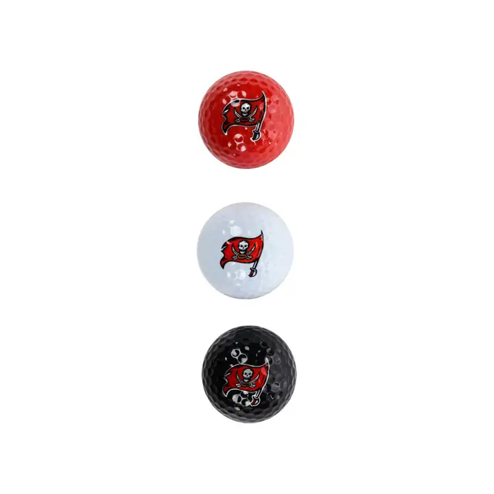 Lot de 3 balles de golf BUCCANEERS, neuf, drapeau rouge/blanc/noir