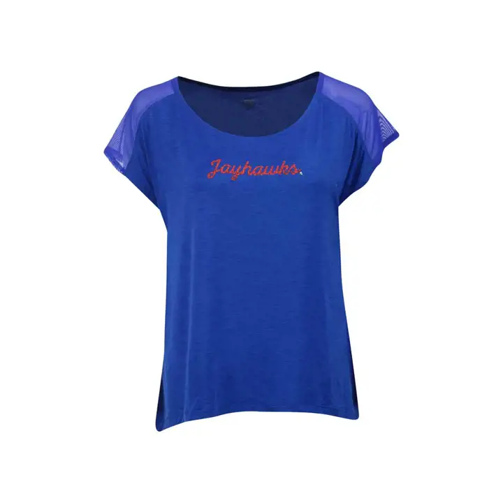 T-shirt esprit scolaire pour femme NCAA du Kansas rbl