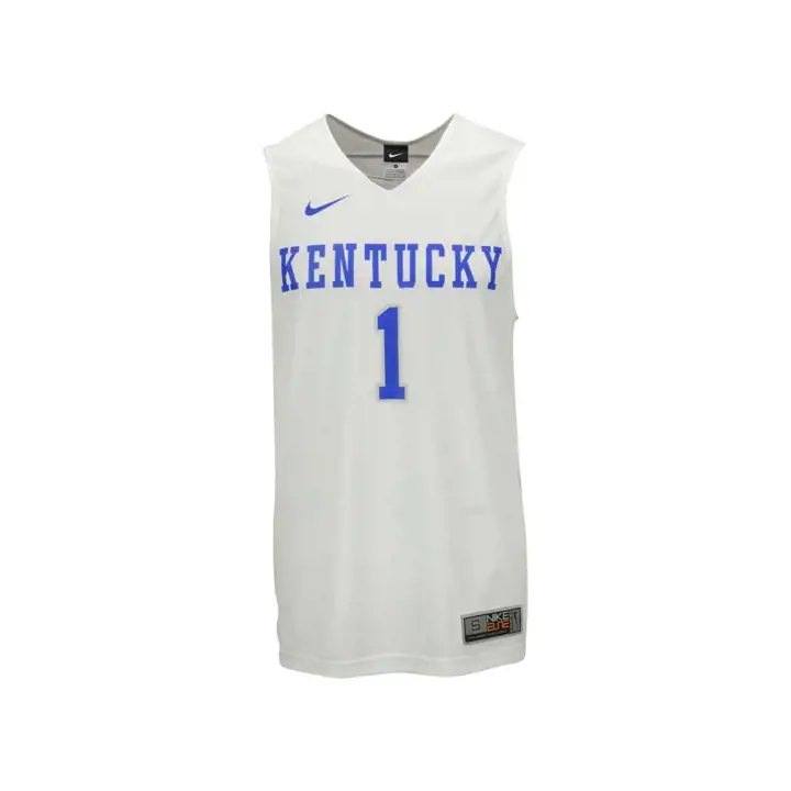 Maillot de basket domicile réplique NCAA Kentucky blc