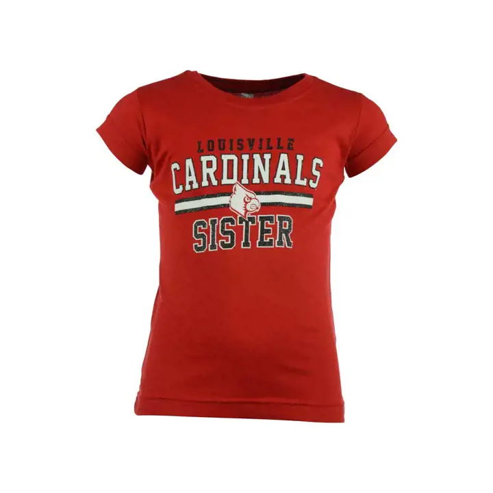 T-shirt sœur à rayures pailletées Louisville 2F NCAA pour petite fille