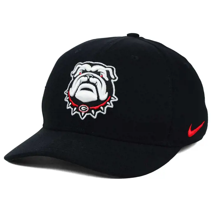 Casquette Georgia NCAA Classic Swoosh Tête de Bulldog NOIR