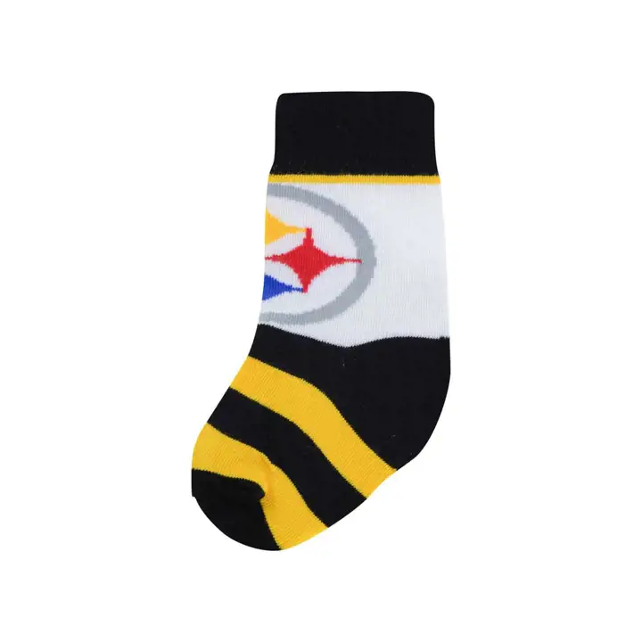 Chaussettes rayées Pittsburgh Steelers bébé noir/jaune