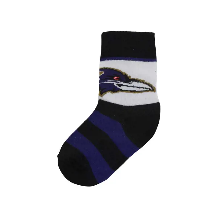 Baltimore Ravens Chaussettes rayées pour tout-petit - Noir/violet/blanc